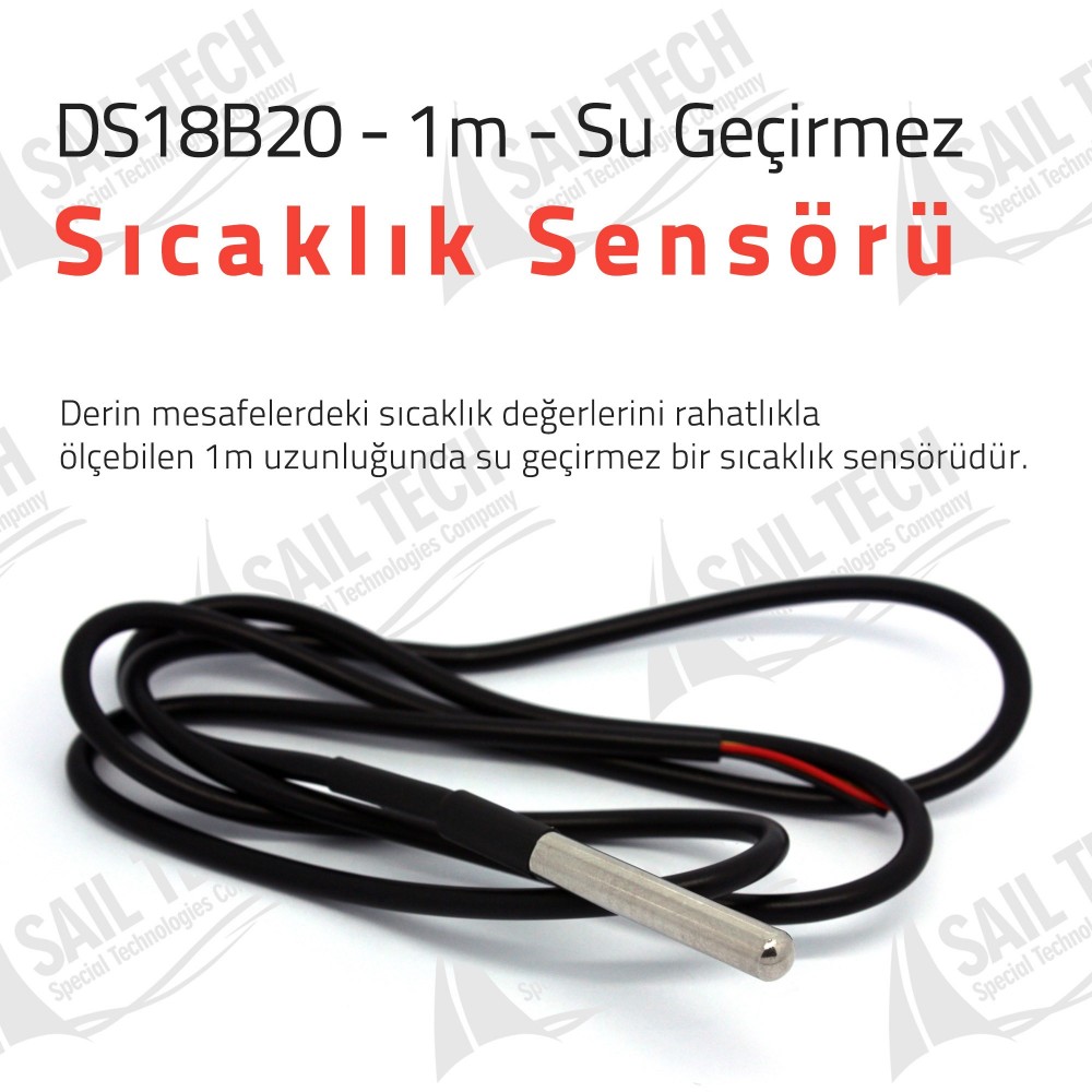 DS18B20 - 1M - Su Geçirmez Sıcaklık Sensörü