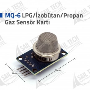 MQ-6 LPG/İzobütan/Propan Gaz Sensör Kartı