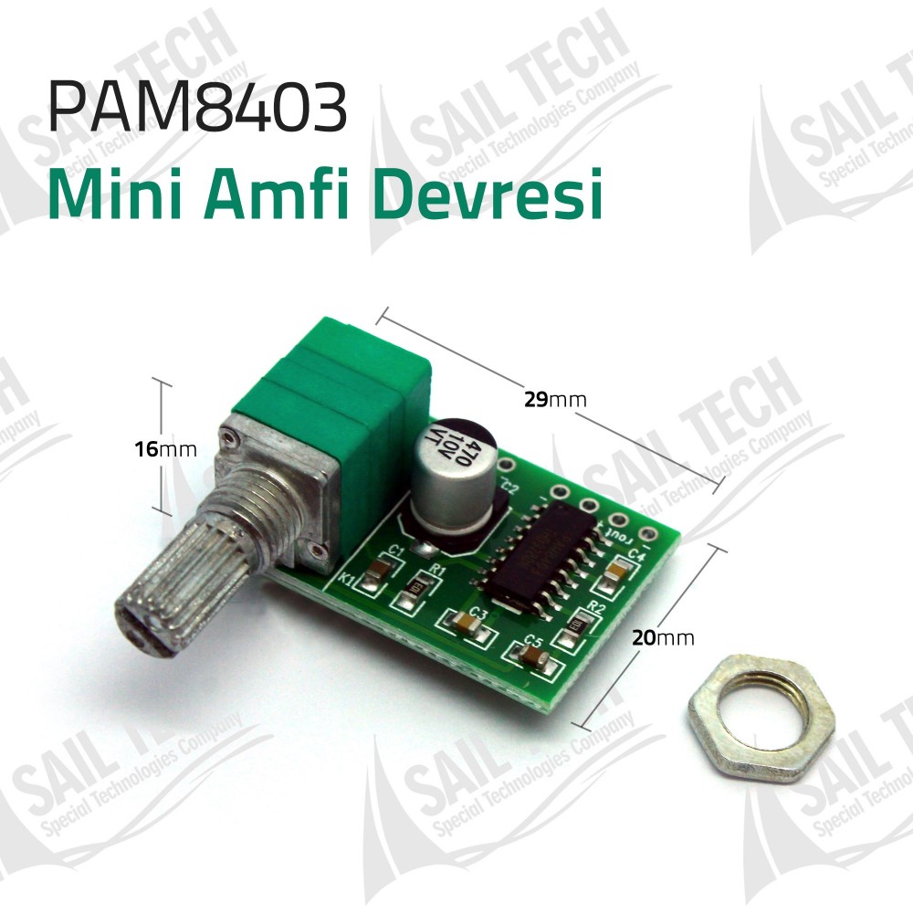 PAM8403 Mini Amfi Devresi (Potansiyometreli)