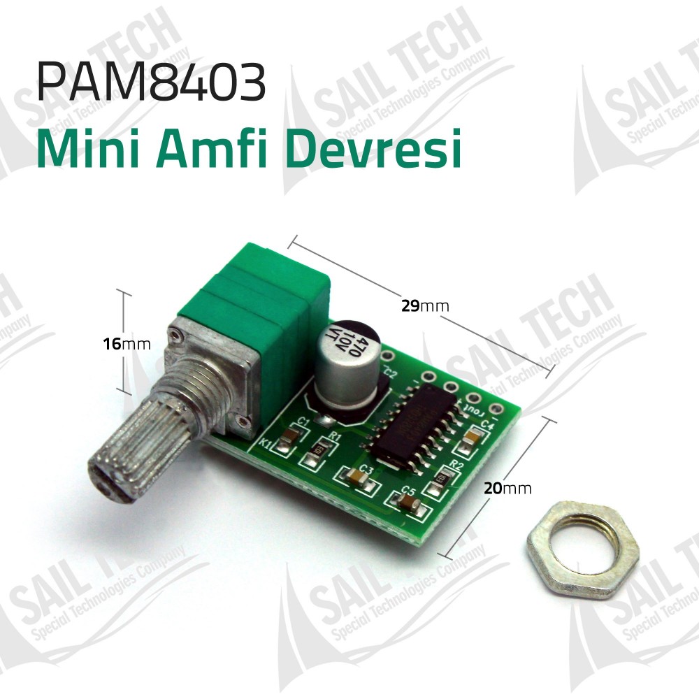 PAM8403 Mini Amplifier Circuit (with Potentiometer)