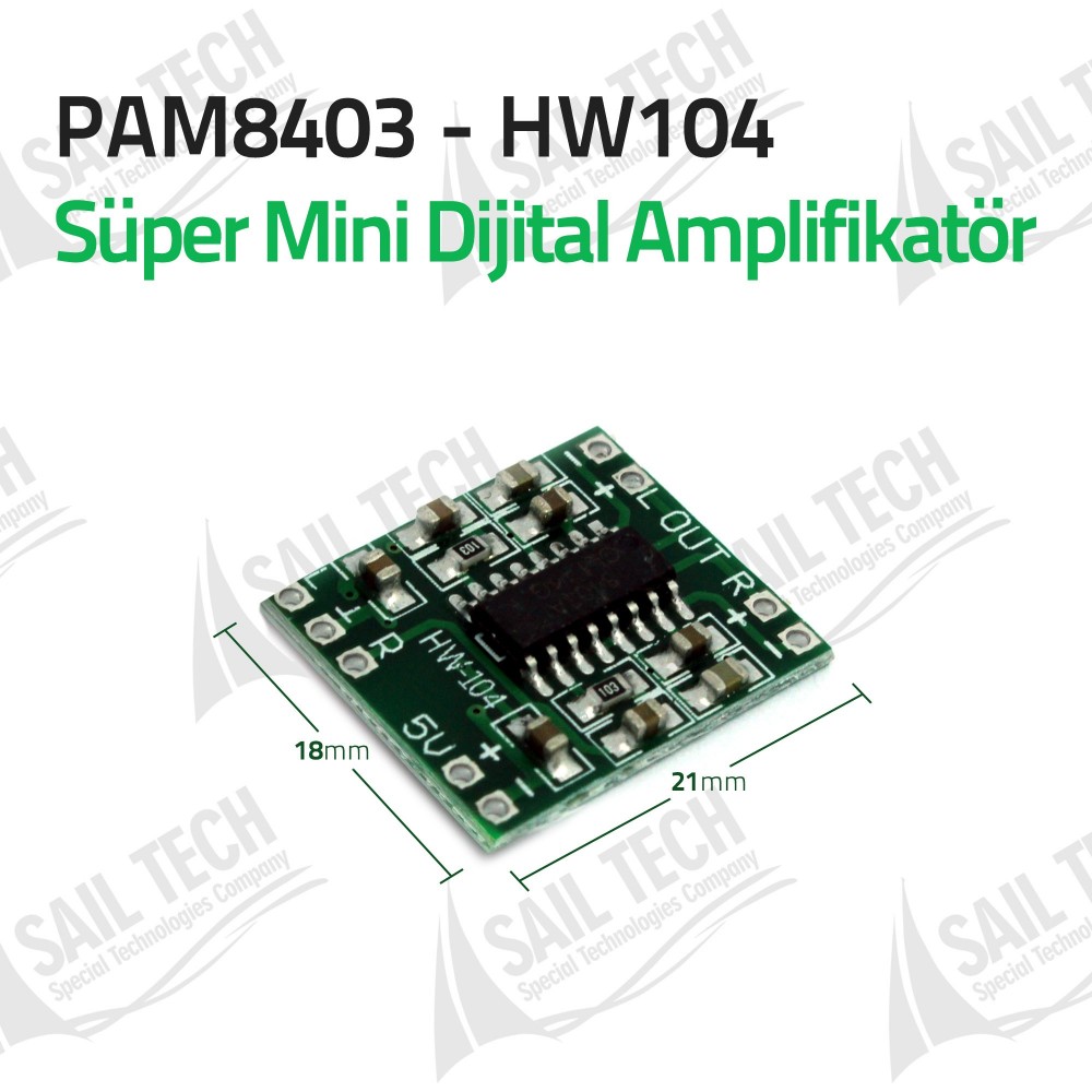PAM8403 (HW-104) Süper Mini Dijital Amplifikatör