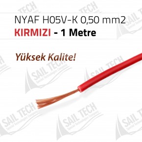 NYAF KABLO H05V-K 0,50 mm2 (Yüksek Kalite) 1 MT KIRMIZI