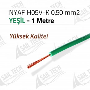 NYAF KABLO H05V-K 0,50 mm2 (Yüksek Kalite) 1 MT YEŞİL