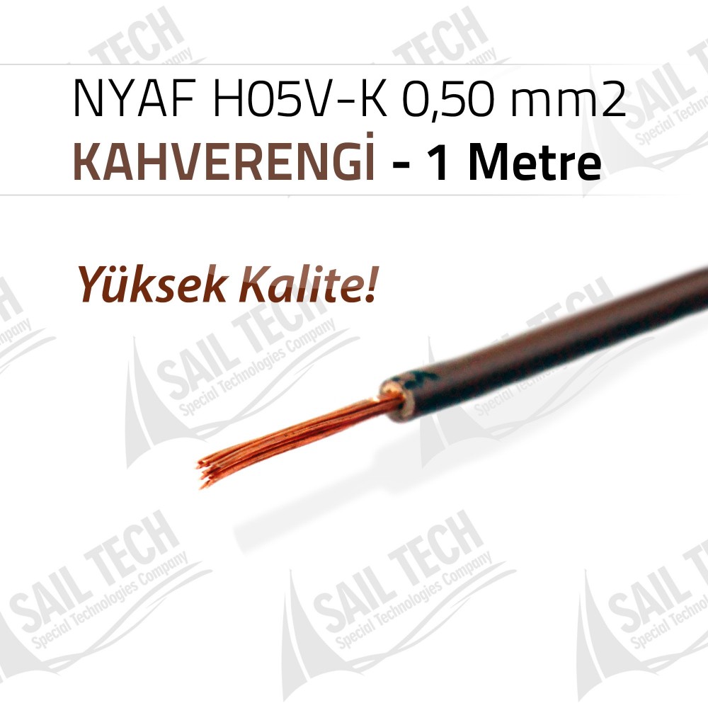 NYAF KABLO H05V-K 0,50 mm2 (Yüksek Kalite) 1 MT KAHVERENGİ