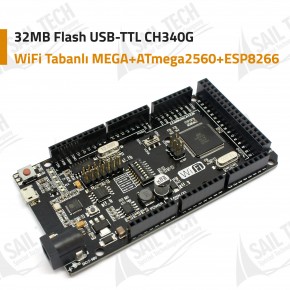 WiFi Based MEGA+ ATmega2560+ ESP8266 32MB Flash USB-TTL CH340G