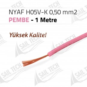 NYAF KABLO H05V-K 0,50 mm2 (Yüksek Kalite) 1 MT PEMBE