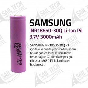 Samsung INR18650 30Q 3000 MaH Li-ion Şarj Edilebilir Pil