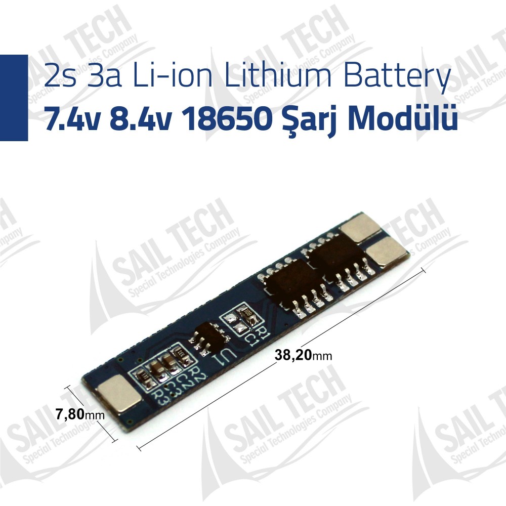 2s 3a Li-Ion Lithium Battery 7.4v 8.4v 18650 Şarj Modülü