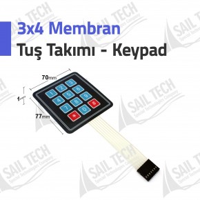 3x4 Membran Tuş Takımı - Keypad