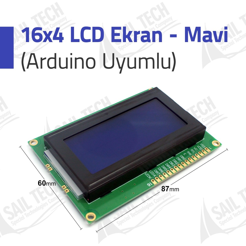 4x16 LCD Screen-Blue