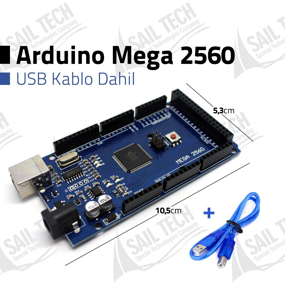 Arduino Mega 2560 R3 - CH340 + USB Kablo